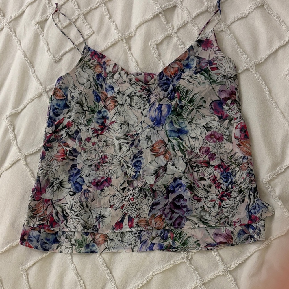 H&M Floral Flowy Strappy Top